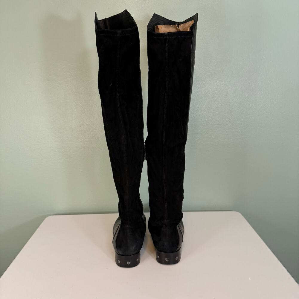 Carolinna Espinosa Womens 8.5M Black Corbin Leather & Suede Over The Knee Boots - Picture 6 of 13